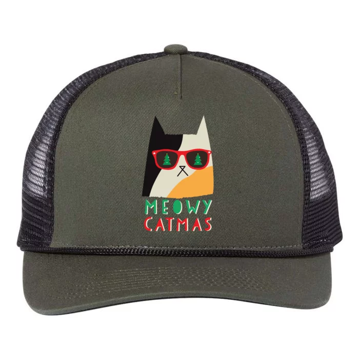 Meowy Xmas Great Gift Retro Rope Trucker Hat Cap