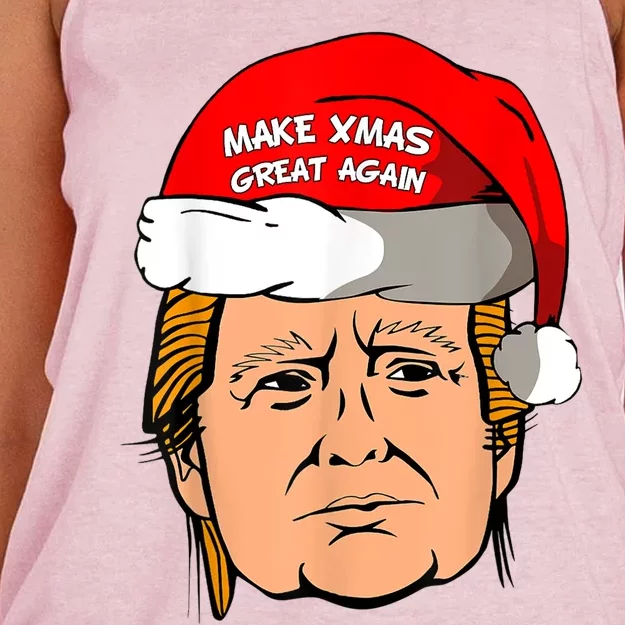 Make Xmas Great Again Trump Shirt Make Xmas Great Again Sata Women's Knotted Racerback Tank