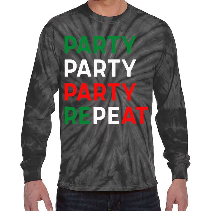 Mademark X Jersey Shore Family Vacation Party Party Party Repeat Tie-Dye Long Sleeve Shirt