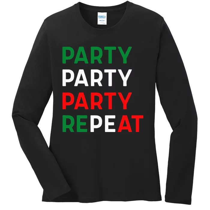 Mademark X Jersey Shore Family Vacation Party Party Party Repeat Ladies Long Sleeve Shirt