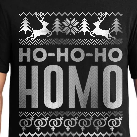 Merry Xmas Lgbt Pride Hofunny Gifthofunny Giftho Homo Lesbian Ugly Christmas Gif Pajama Set