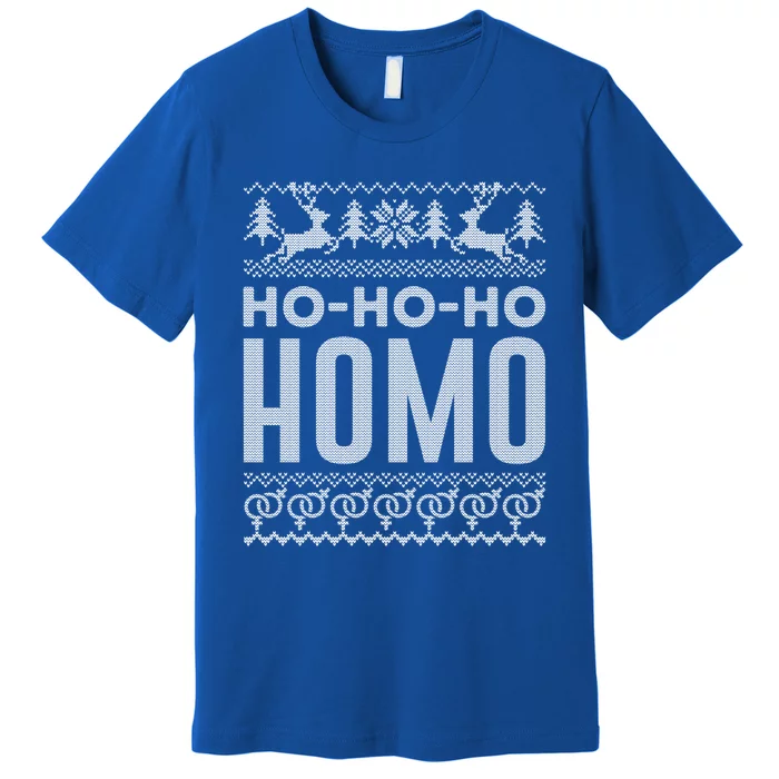 Merry Xmas Lgbt Pride Hofunny Gifthofunny Giftho Homo Lesbian Ugly Christmas Gif Premium T-Shirt