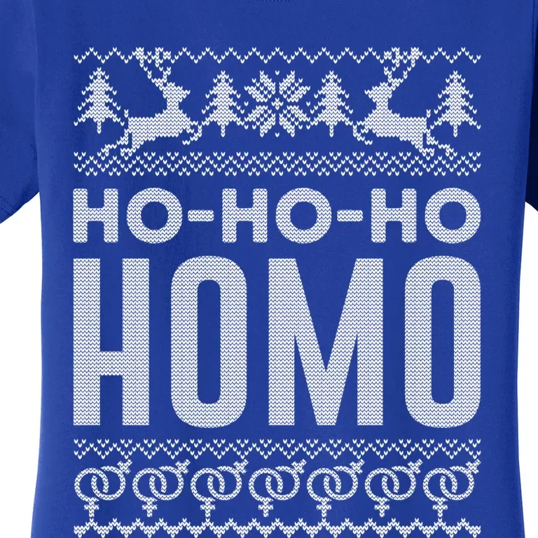 Merry Xmas Lgbt Pride Hofunny Gifthofunny Giftho Homo Lesbian Ugly Christmas Gif Women's T-Shirt