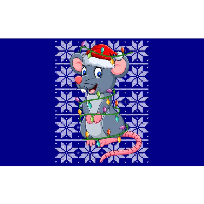 Mouse Xmas Lighting Santa Ugly Sweater Style Mouse Christmas Funny Gift Bumper Sticker