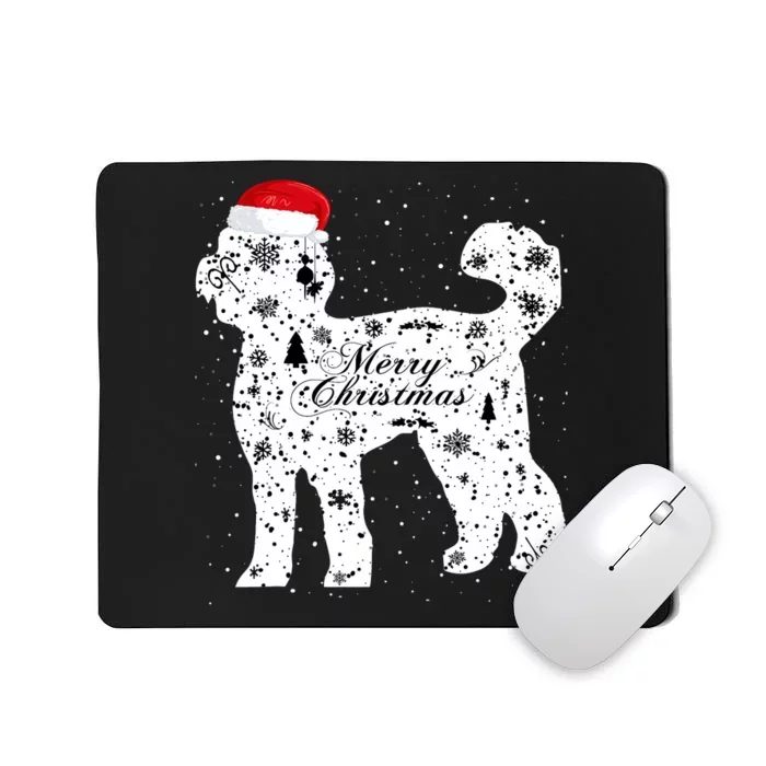 Merry Xmas Labradoodle Dog Christmas Mousepad