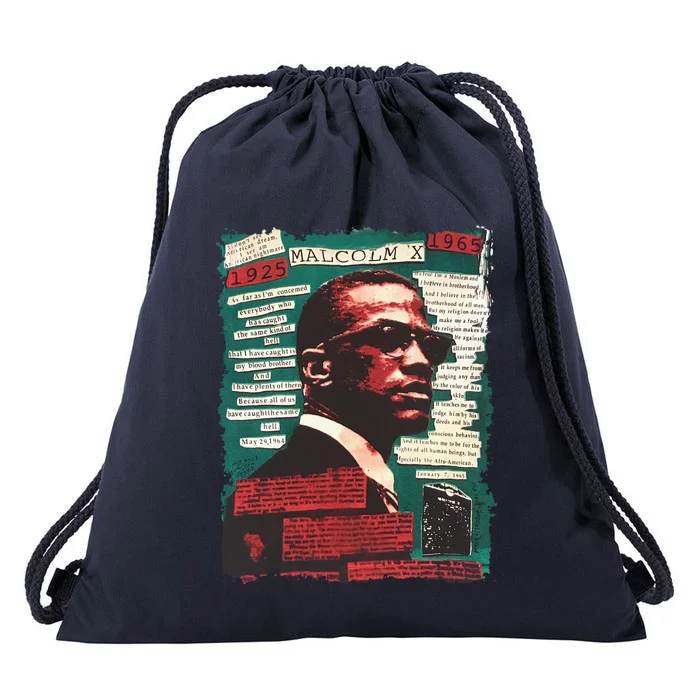 Malcolm X Lover Drawstring Bag