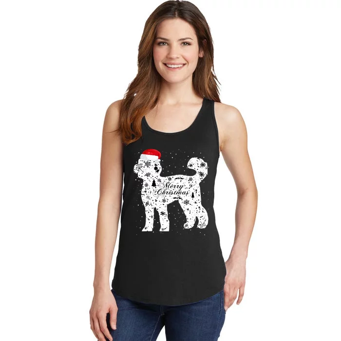 Merry Xmas Labradoodle Dog Christmas Ladies Essential Tank