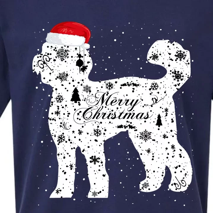 Merry Xmas Labradoodle Dog Christmas Sueded Cloud Jersey T-Shirt