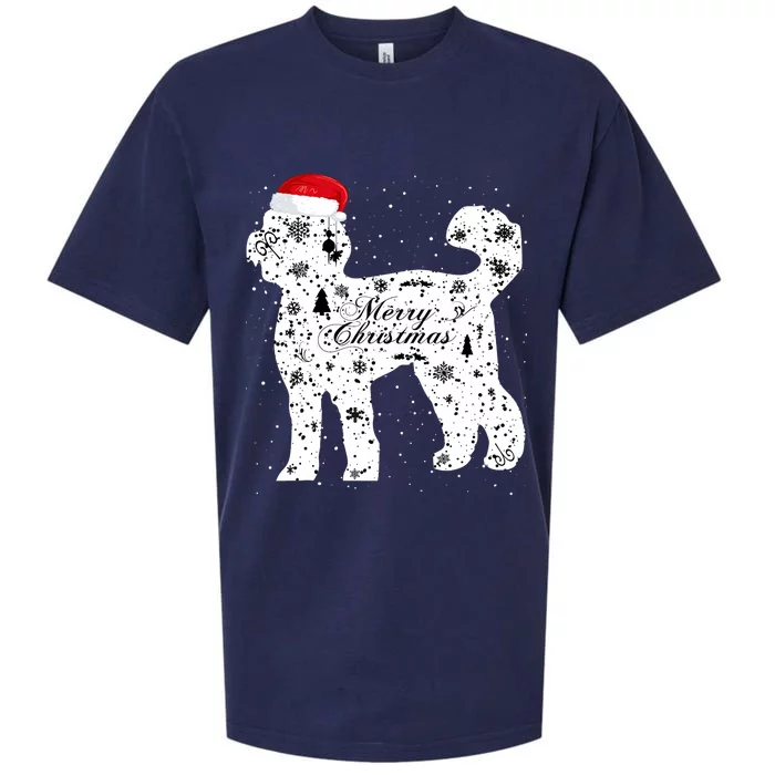 Merry Xmas Labradoodle Dog Christmas Sueded Cloud Jersey T-Shirt