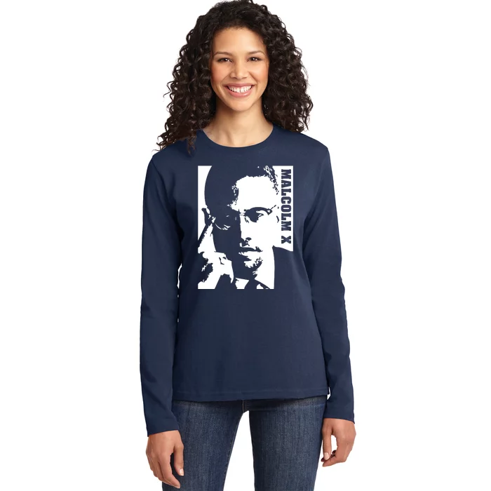 Malcolm X Ladies Long Sleeve Shirt