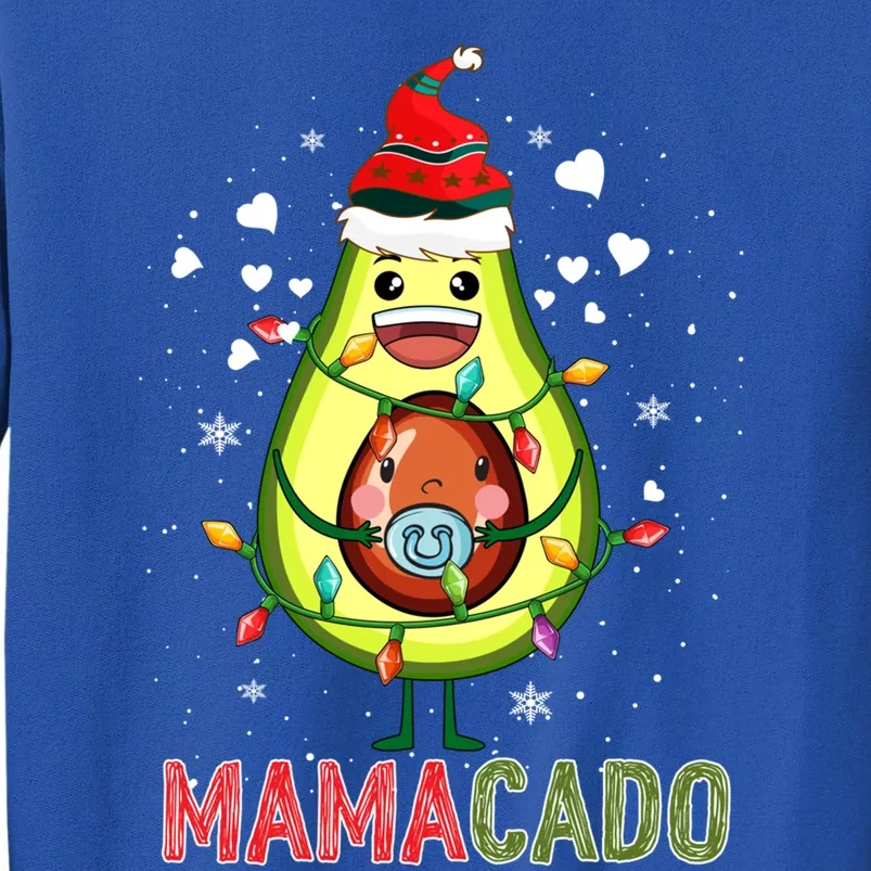 Mamacado Xmas Mama Santa Avocado Pregnancy Announcet Gift Sweatshirt