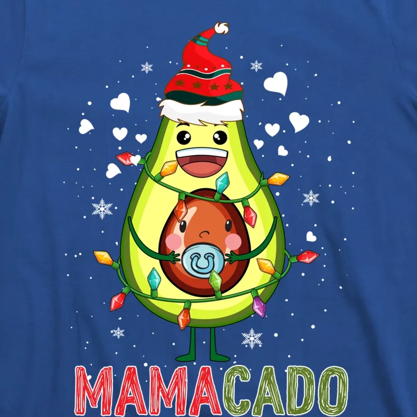 Mamacado Xmas Mama Santa Avocado Pregnancy Announcet Gift T-Shirt