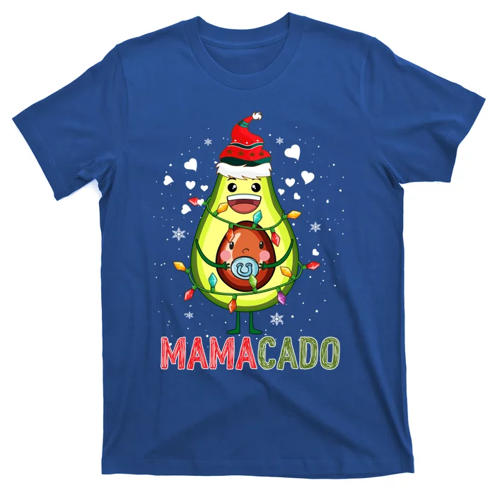 Mamacado Xmas Mama Santa Avocado Pregnancy Announcet Gift T-Shirt