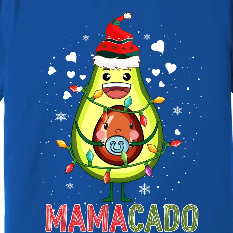 Mamacado Xmas Mama Santa Avocado Pregnancy Announcet Gift Premium T-Shirt