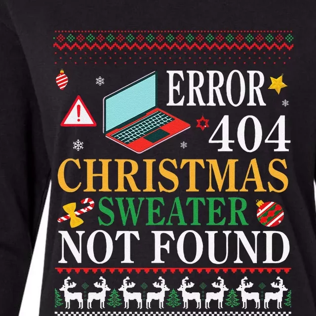 Merry Xmas Noel Day Error 404 Christmas Sweater Not Found Womens Cotton Relaxed Long Sleeve T-Shirt