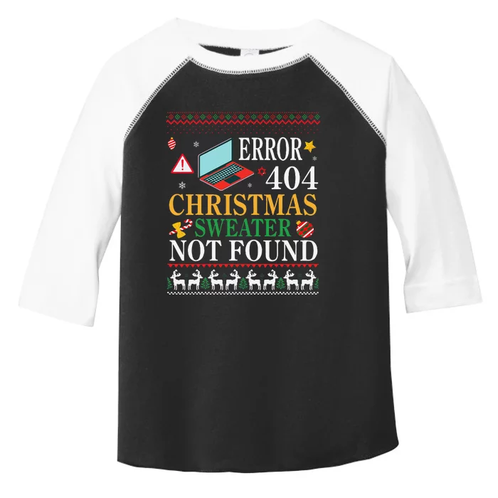 Merry Xmas Noel Day Error 404 Christmas Sweater Not Found Toddler Fine Jersey T-Shirt