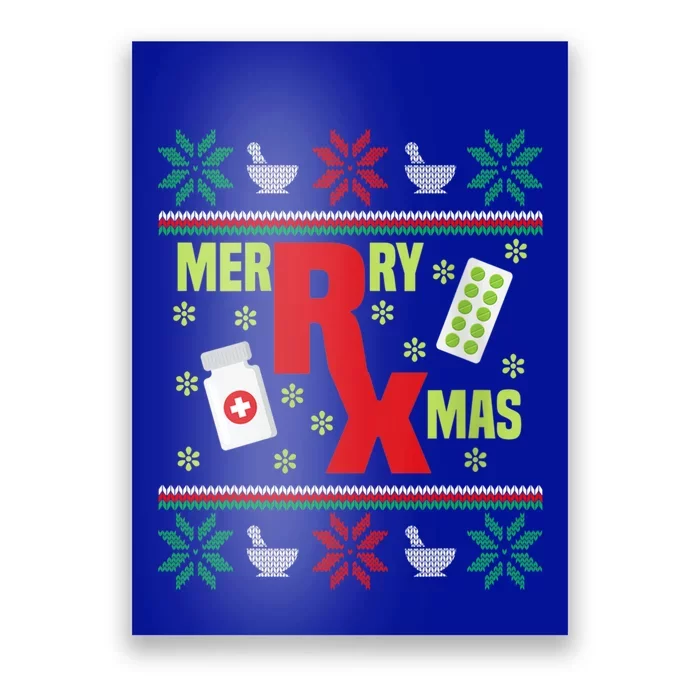 Merry Xmas Pharmacy Tech Pharmacist Ugly Christmas Sweater Great Gift Poster