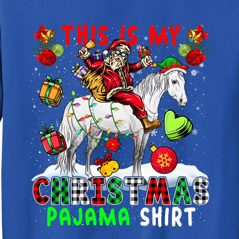 My Xmas Pajama Cool Gift Santa Riding Elf Horse Xmas Presents Gift Sweatshirt