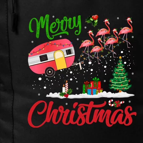 Merry Xmas Pink Flamingo Funny Camping Camper Christmas Gift Daily Commute Backpack