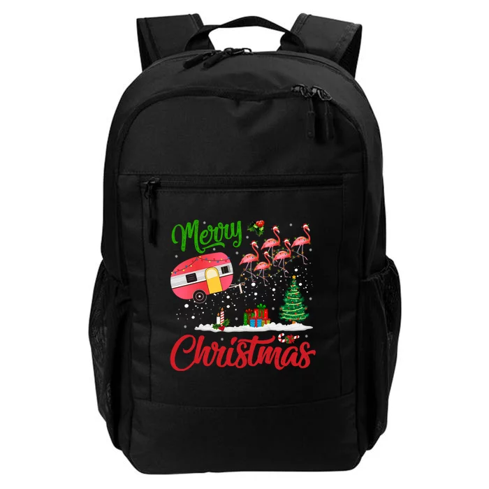 Merry Xmas Pink Flamingo Funny Camping Camper Christmas Gift Daily Commute Backpack