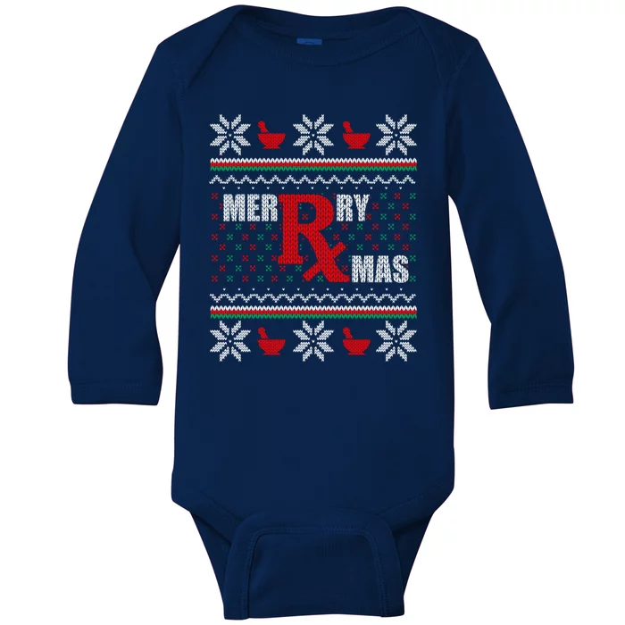 Merry Xmas Pharmacist Gift Baby Long Sleeve Bodysuit