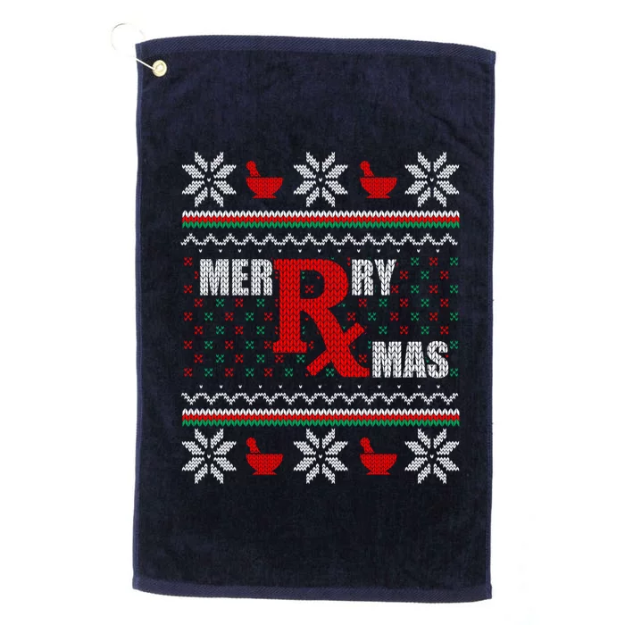 Merry Xmas Pharmacist Gift Platinum Collection Golf Towel