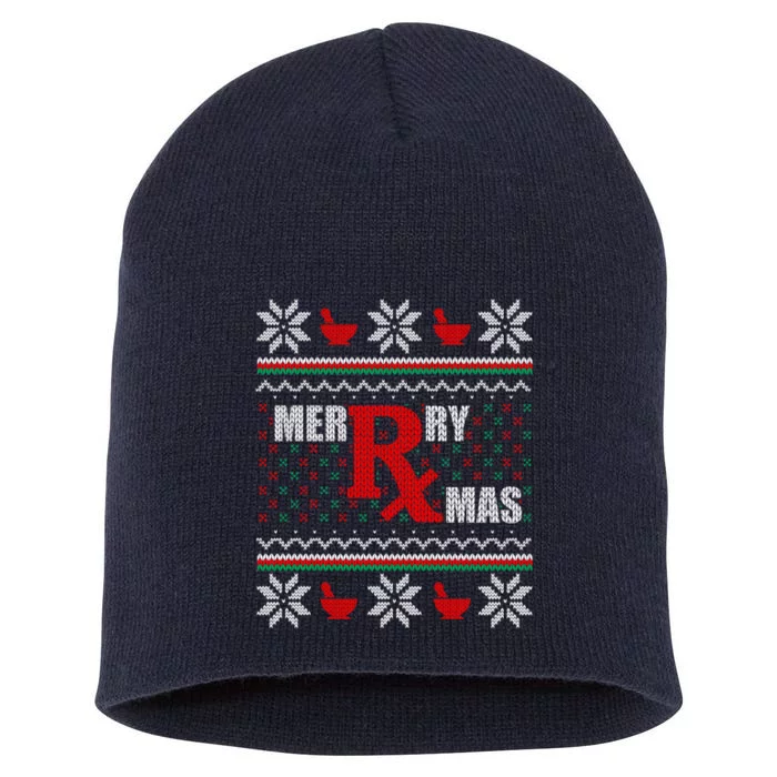 Merry Xmas Pharmacist Gift Short Acrylic Beanie