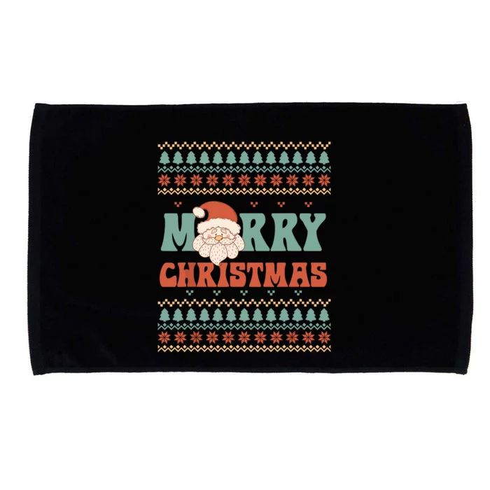 Merry Xmas Santa Ugly Christmas Microfiber Hand Towel