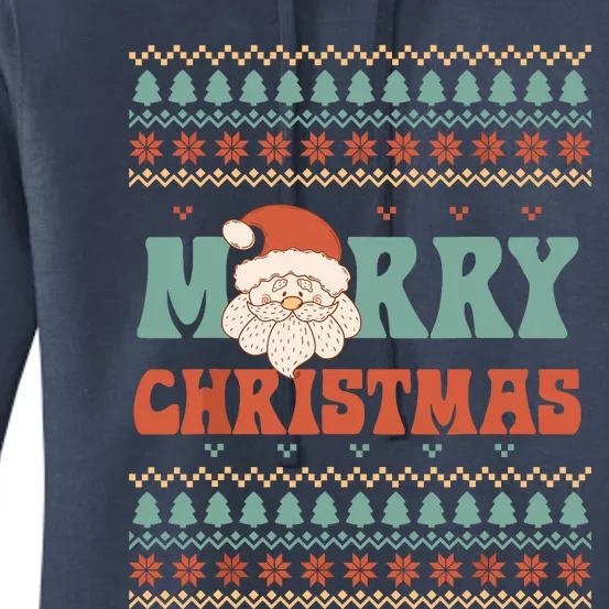 Merry Xmas Santa Ugly Christmas Women's Pullover Hoodie