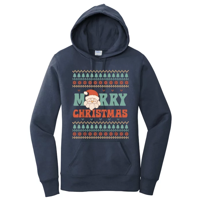 Merry Xmas Santa Ugly Christmas Women's Pullover Hoodie