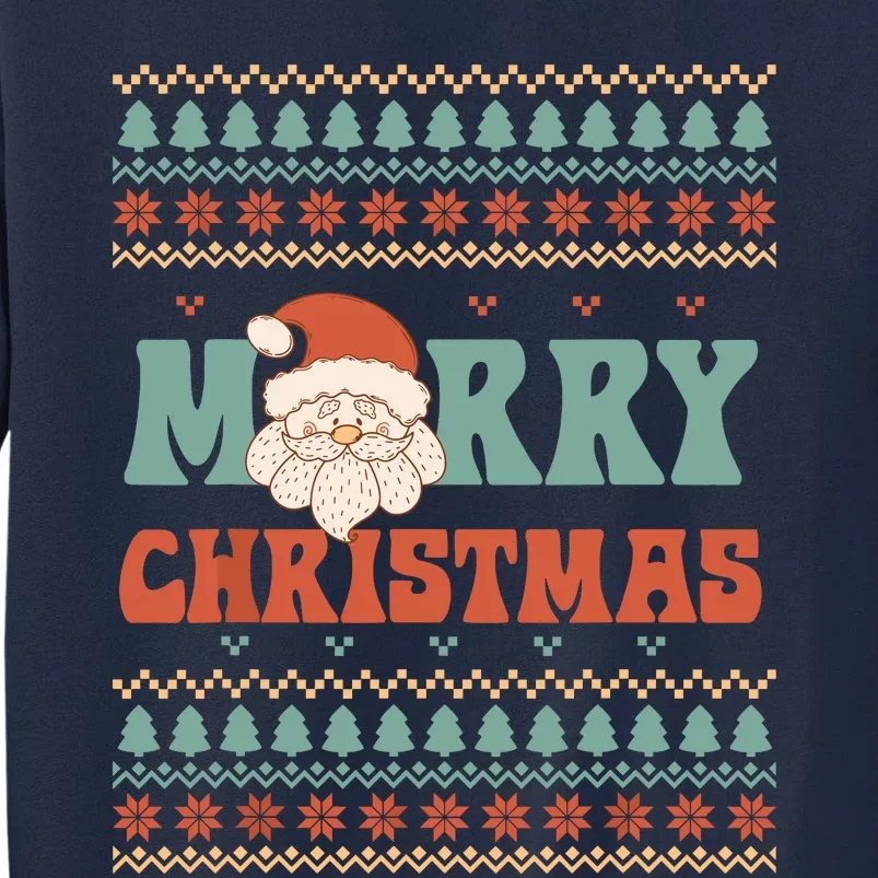 Merry Xmas Santa Ugly Christmas Tall Sweatshirt