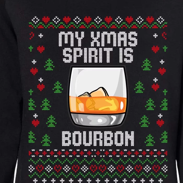 My Xmas Spirit Is Bourbon Ugly Christmas Sweater Gift Womens California Wash Sweatshirt