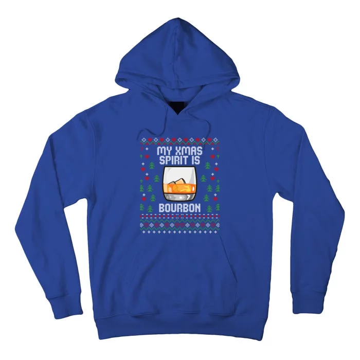 My Xmas Spirit Is Bourbon Ugly Christmas Sweater Gift Tall Hoodie