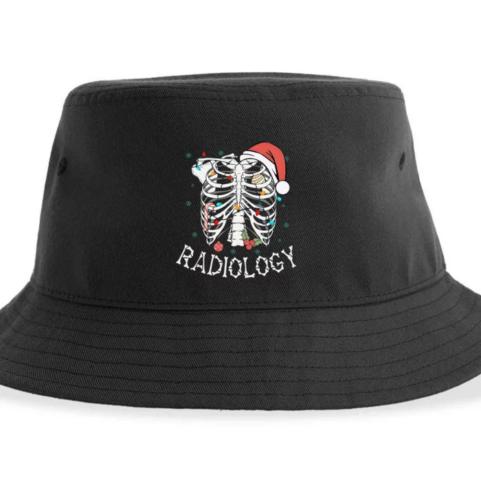 Merry Xraymas Skeleton Rib Cage Radiology Christmas Gifts Sustainable Bucket Hat