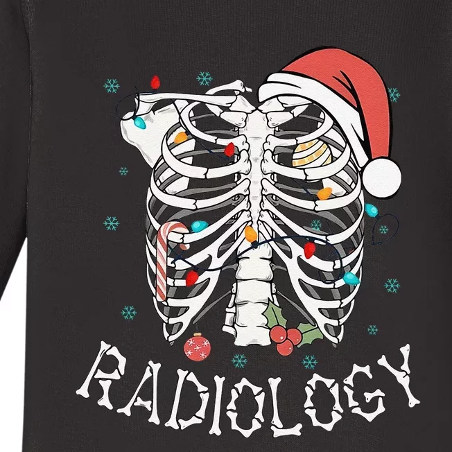 Merry Xraymas Skeleton Rib Cage Radiology Christmas Gifts Baby Long Sleeve Bodysuit