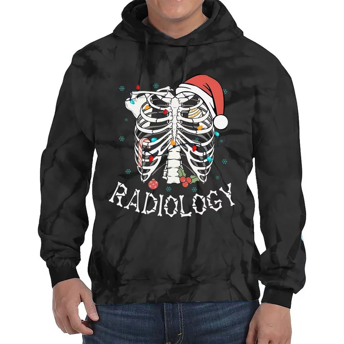 Merry Xraymas Skeleton Rib Cage Radiology Christmas Gifts Tie Dye Hoodie