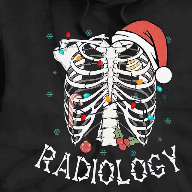 Merry Xraymas Skeleton Rib Cage Radiology Christmas Gifts Tie Dye Hoodie