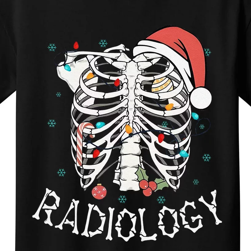 Merry Xraymas Skeleton Rib Cage Radiology Christmas Gifts Kids T-Shirt