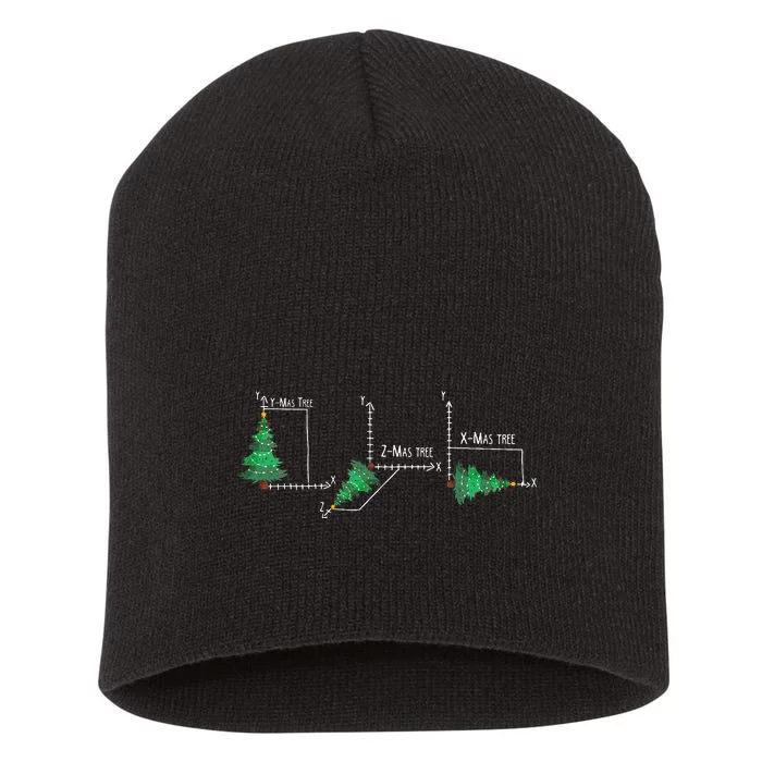 merry xmas tree math christmas Short Acrylic Beanie