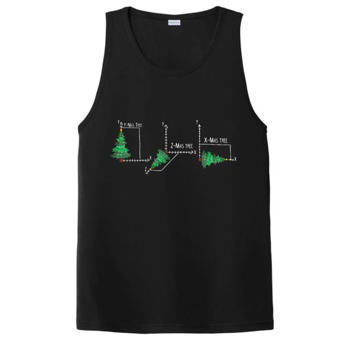 merry xmas tree math  christmas math teacher Performance Tank