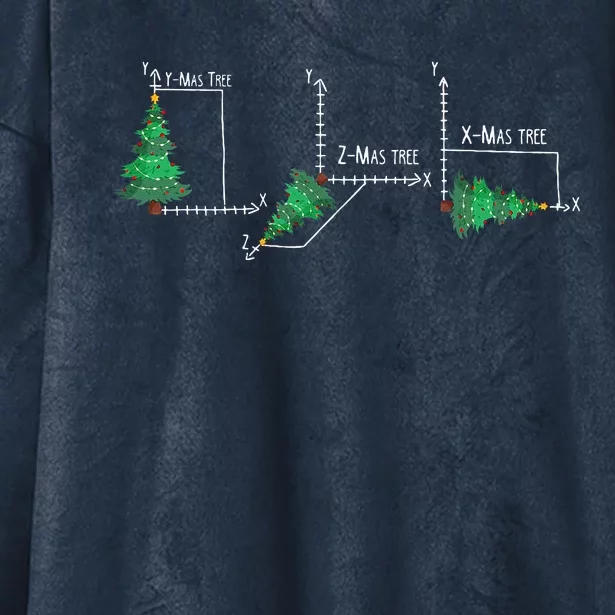 merry xmas tree math  christmas math teacher Hooded Wearable Blanket