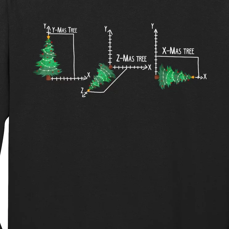 Merry Xmas Tree Math Funny Christmas Math Teacher Long Sleeve Shirt