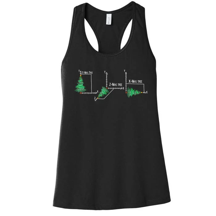 Merry Xmas Tree Math Funny Christmas Math Teacher Women's Racerback Tank