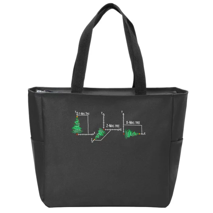 Merry Xmas Tree Math Funny Christmas Math Teacher Zip Tote Bag