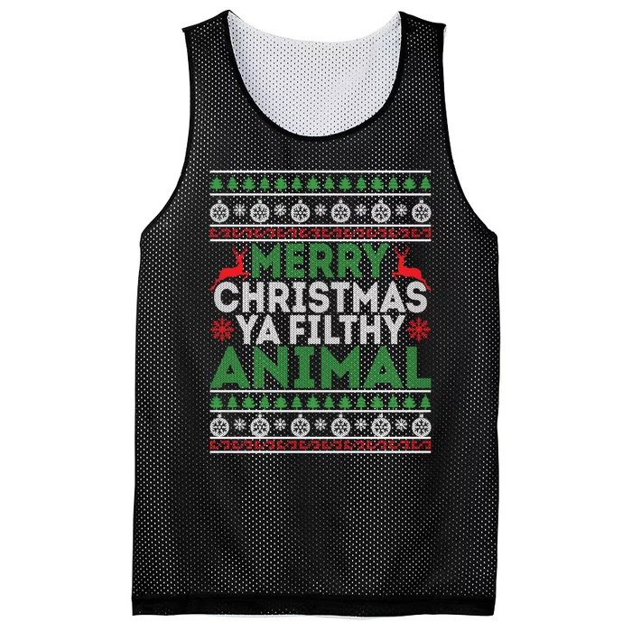 Merry Xmas ya-filthy animal funny christmas pajama Mesh Reversible Basketball Jersey Tank