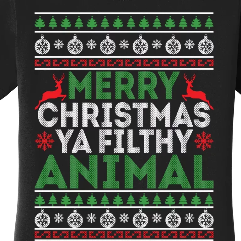 Merry Xmas ya-filthy animal funny christmas pajama Women's T-Shirt