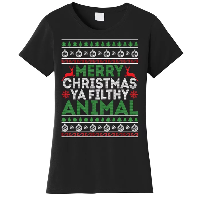 Merry Xmas ya-filthy animal funny christmas pajama Women's T-Shirt