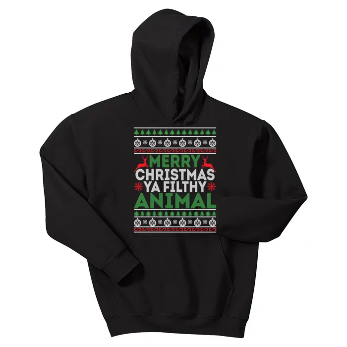 Merry Xmas ya-filthy animal funny christmas pajama Kids Hoodie