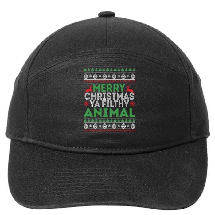 Merry Xmas Yafilthy Animal Funny Christmas Pajama 7-Panel Snapback Hat