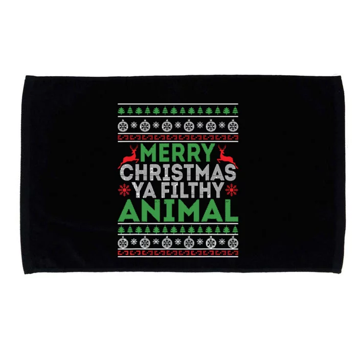 Merry Xmas Yafilthy Animal Funny Christmas Pajama Microfiber Hand Towel